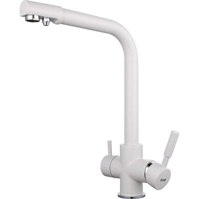 Смеситель для кухни FRAP H52 F4352-8 со встроенным фильтром (краном) под питьевую воду 35мм белый